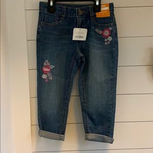 NWT Gymboree “boy fit” cuffed embroidered denim